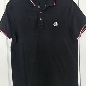 Moncler Black Polo Shirt with Contrast Trim